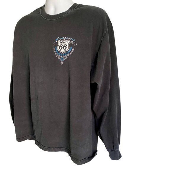 Vintage Harley Davidson Long Sleeve Tee Bourbeuse Valley Ridge Mo. Rt 66 Mens XL - Picture 6 of 10